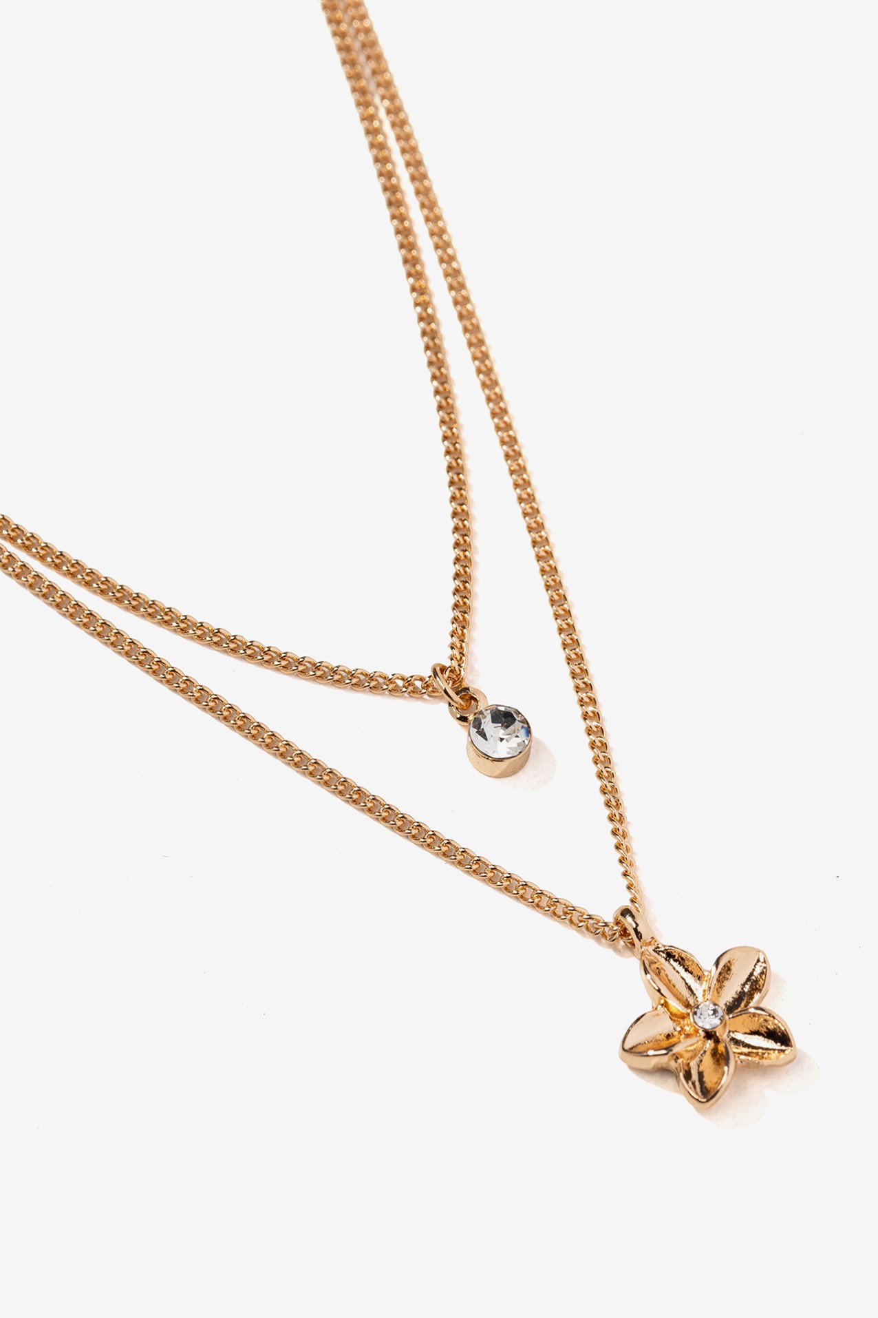 Gold Layered Flower Necklace