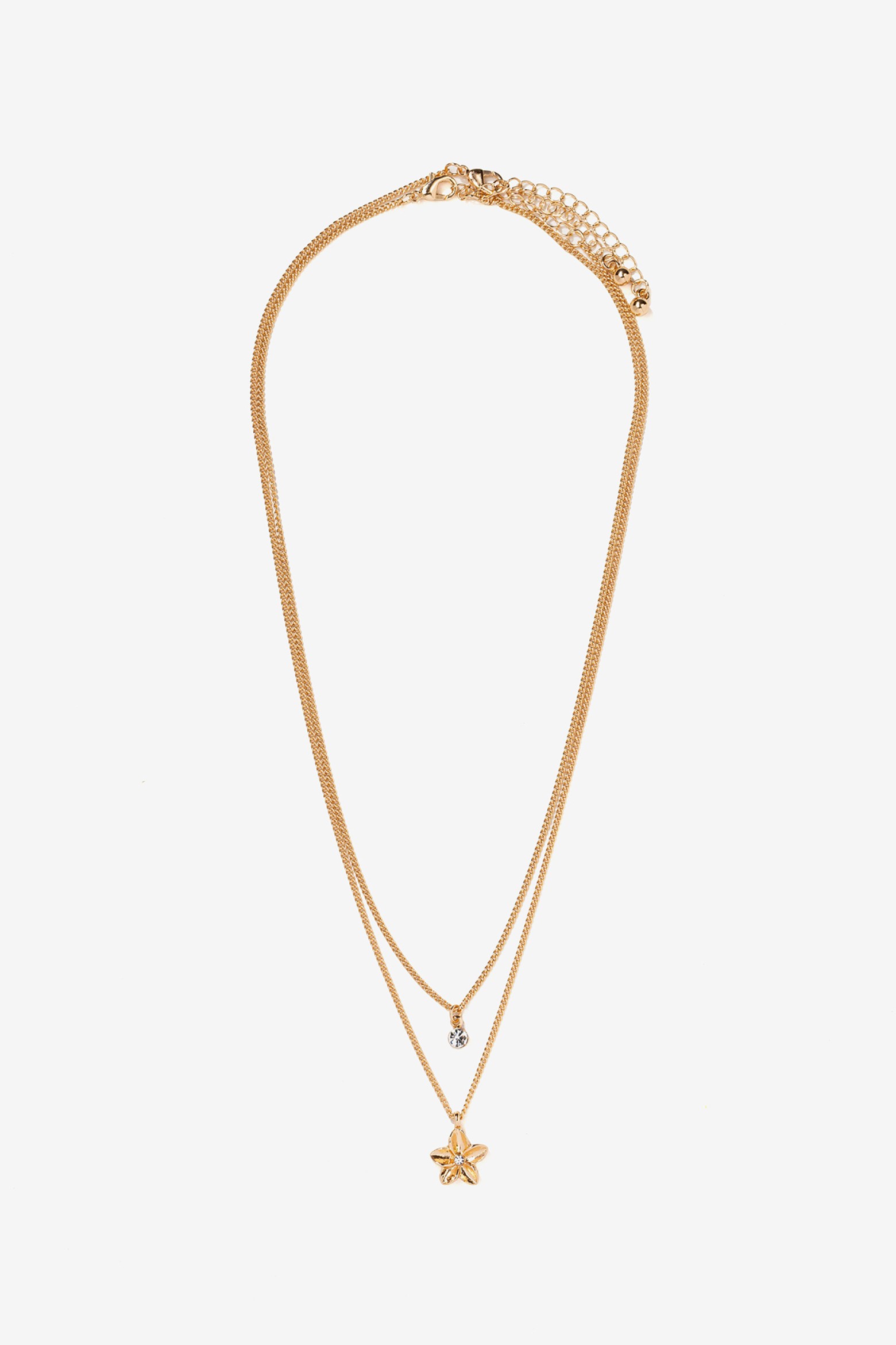 Gold Layered Flower Necklace