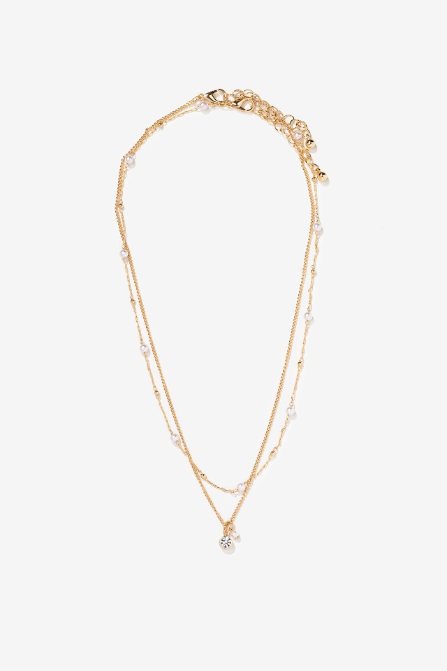 Gold Double Chain Necklace