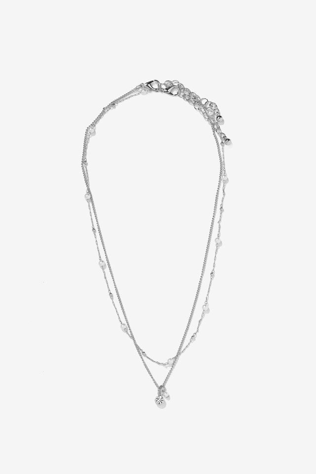 Silver Layered Chain Necklace