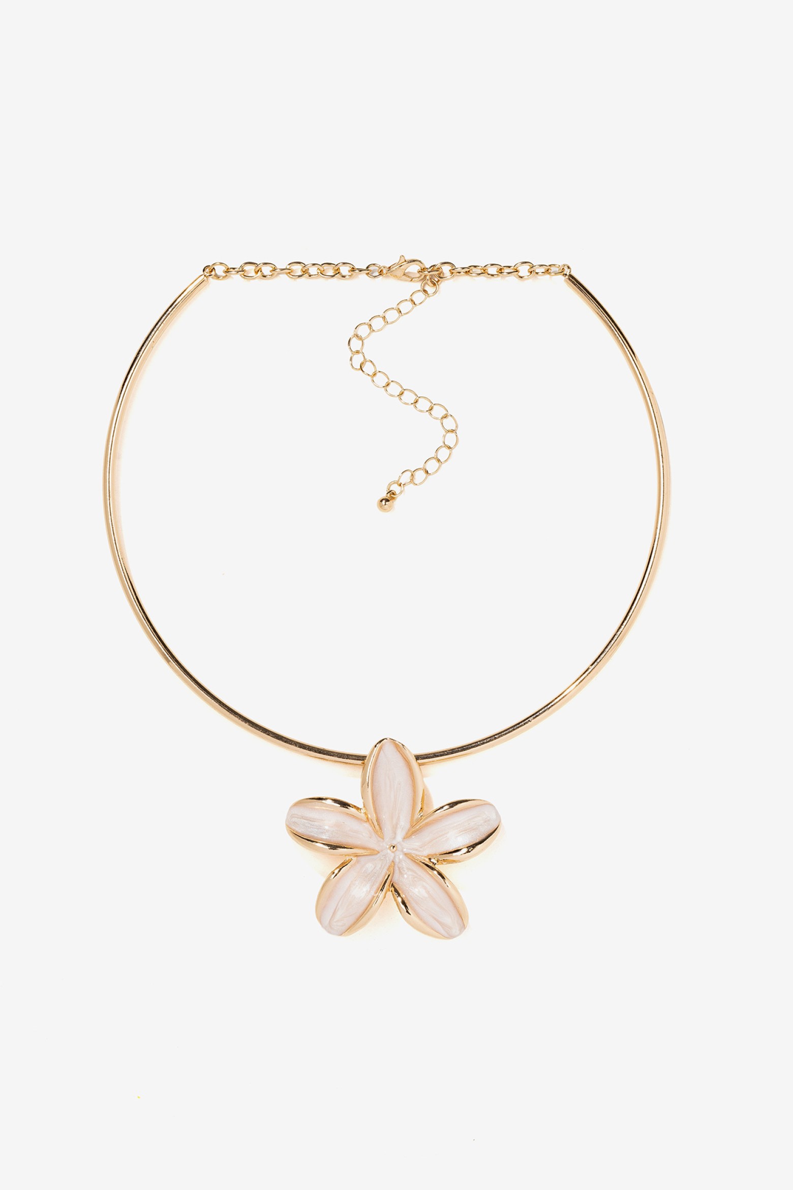 Collar r�gido dorado flor