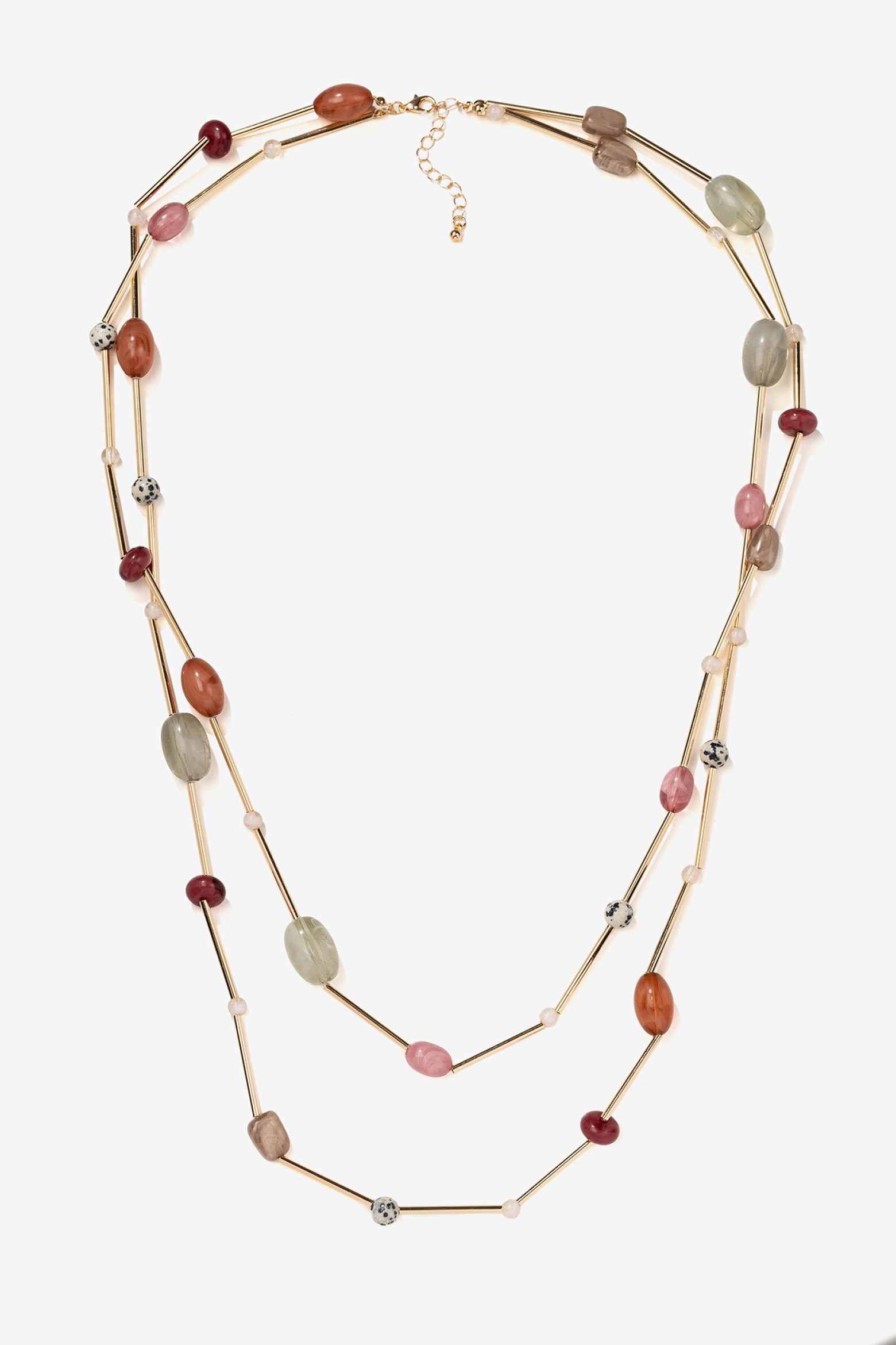 Long Pastel Bead Necklace