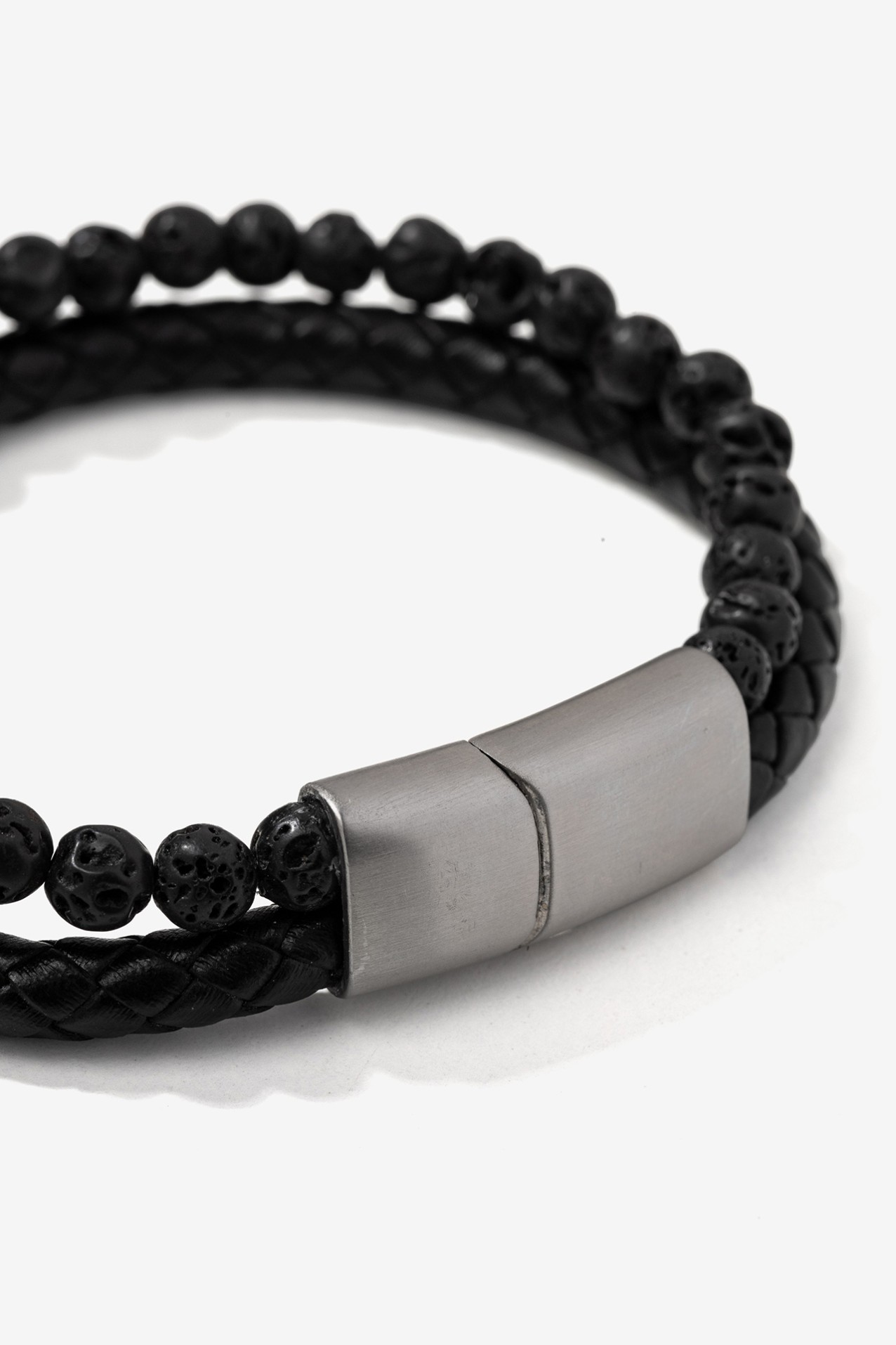 Black Braided Bead Bracelet