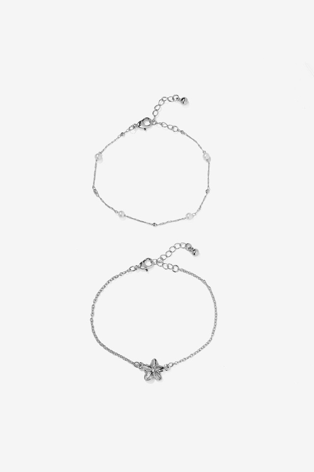 Silver Bracelet Duo Set