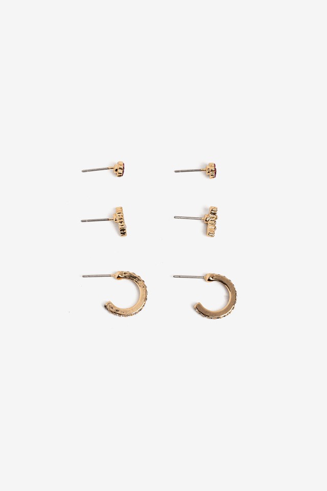 Set de pendientes dorados