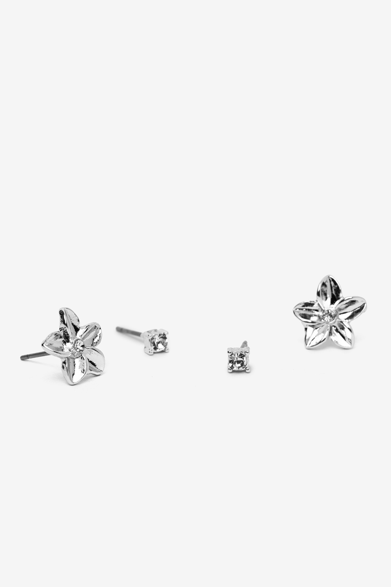 Silver Flower Stud Earrings