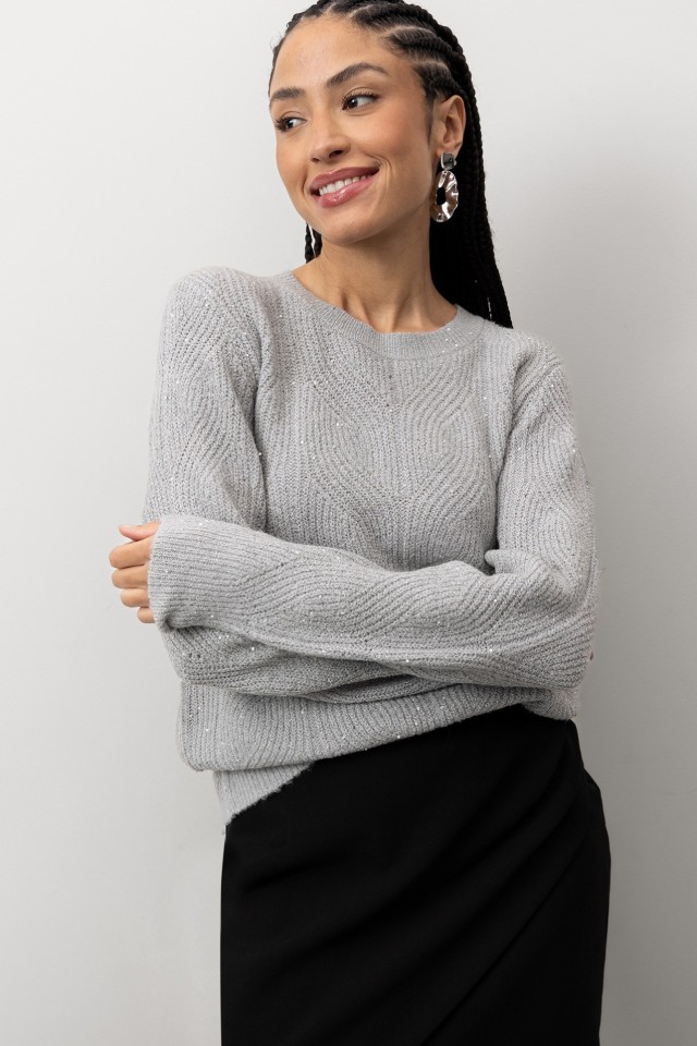 Silver Knit Sweater