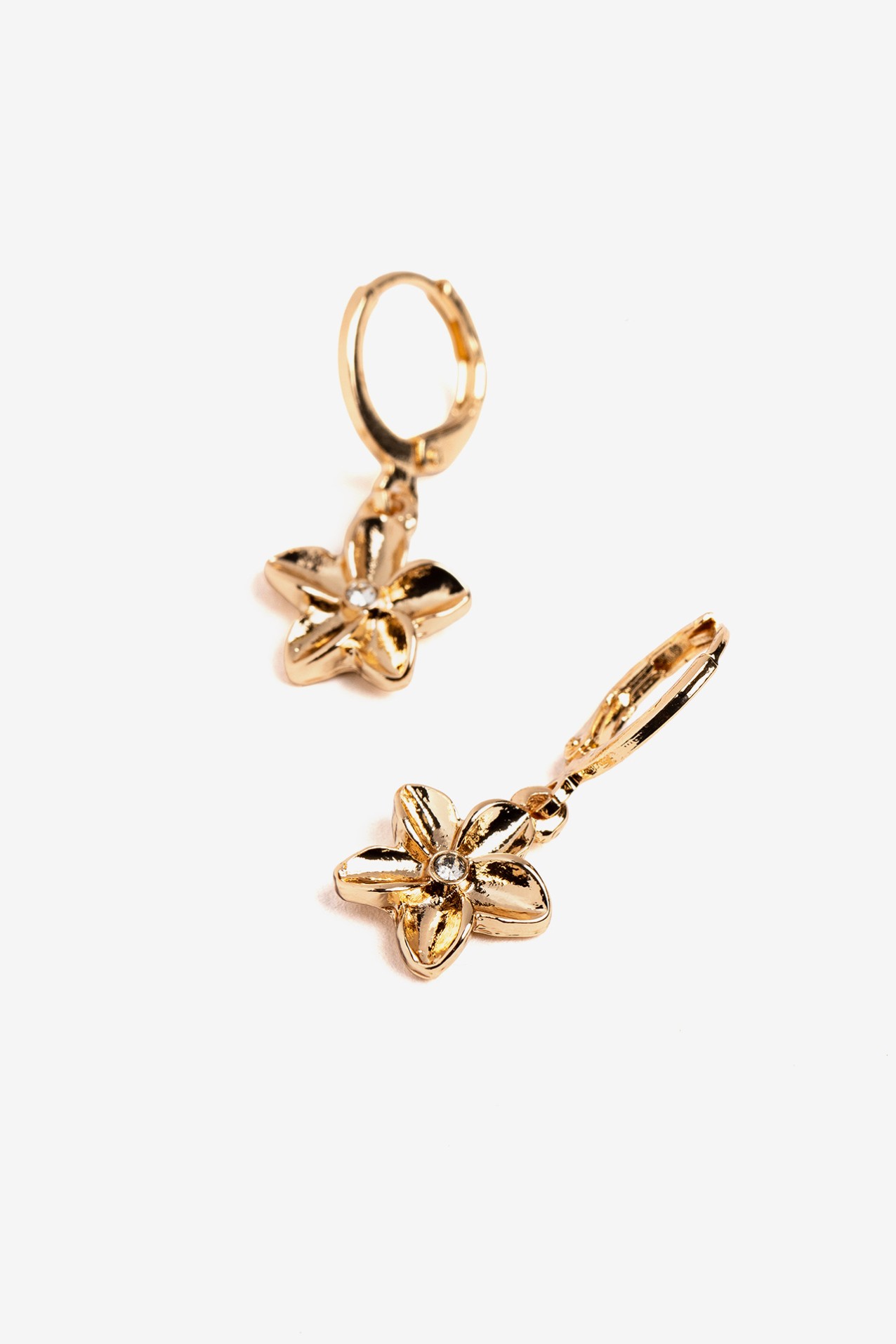 Gold Flower Hoop Earrings