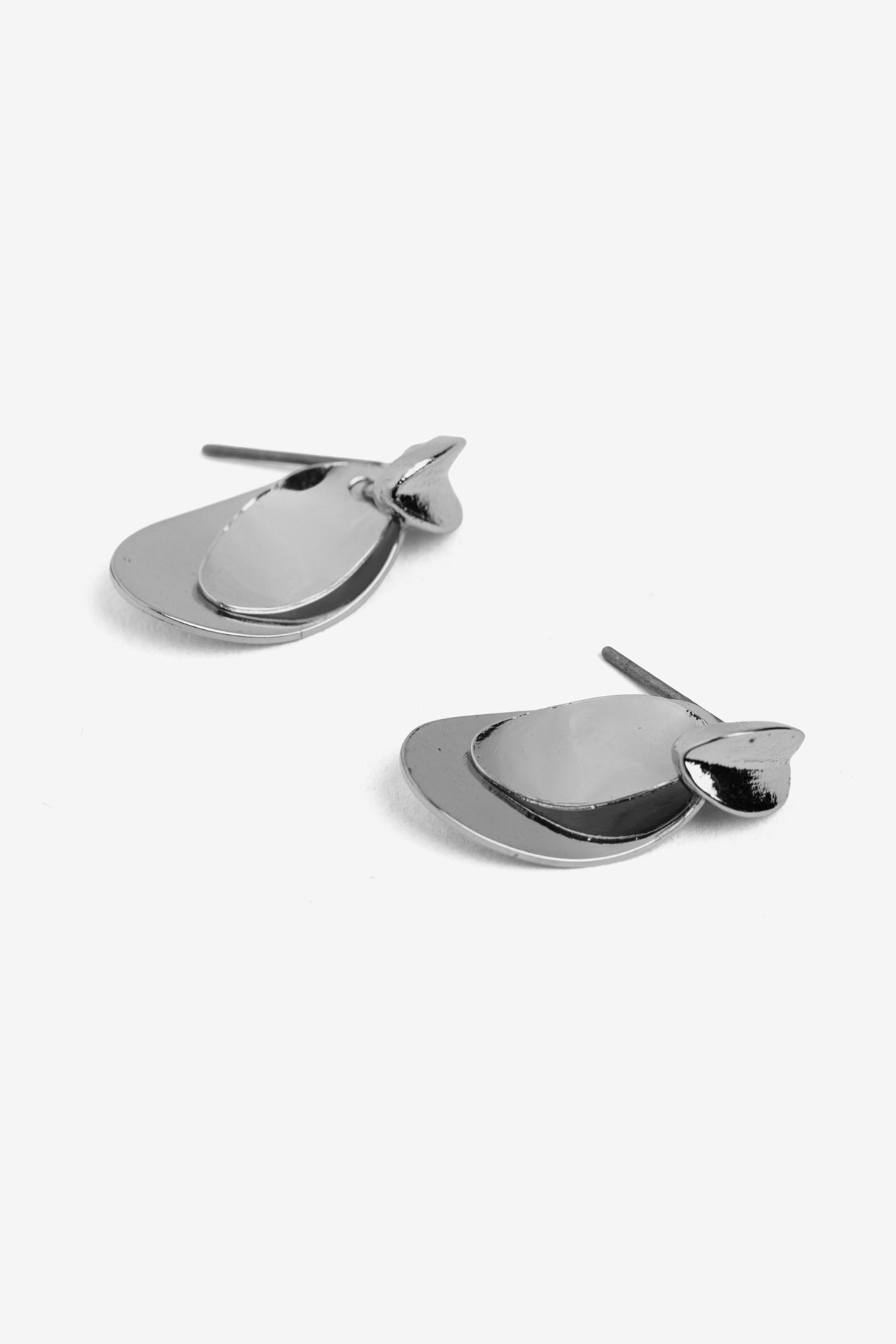 Silver Round Stud Earrings