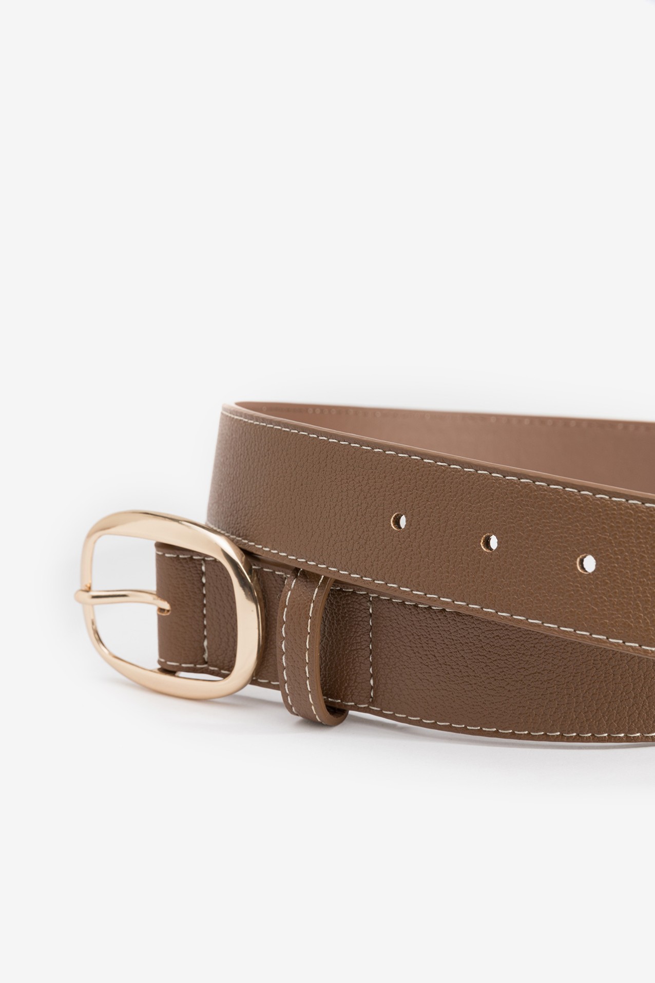 Brown Belt with Gold Buckle