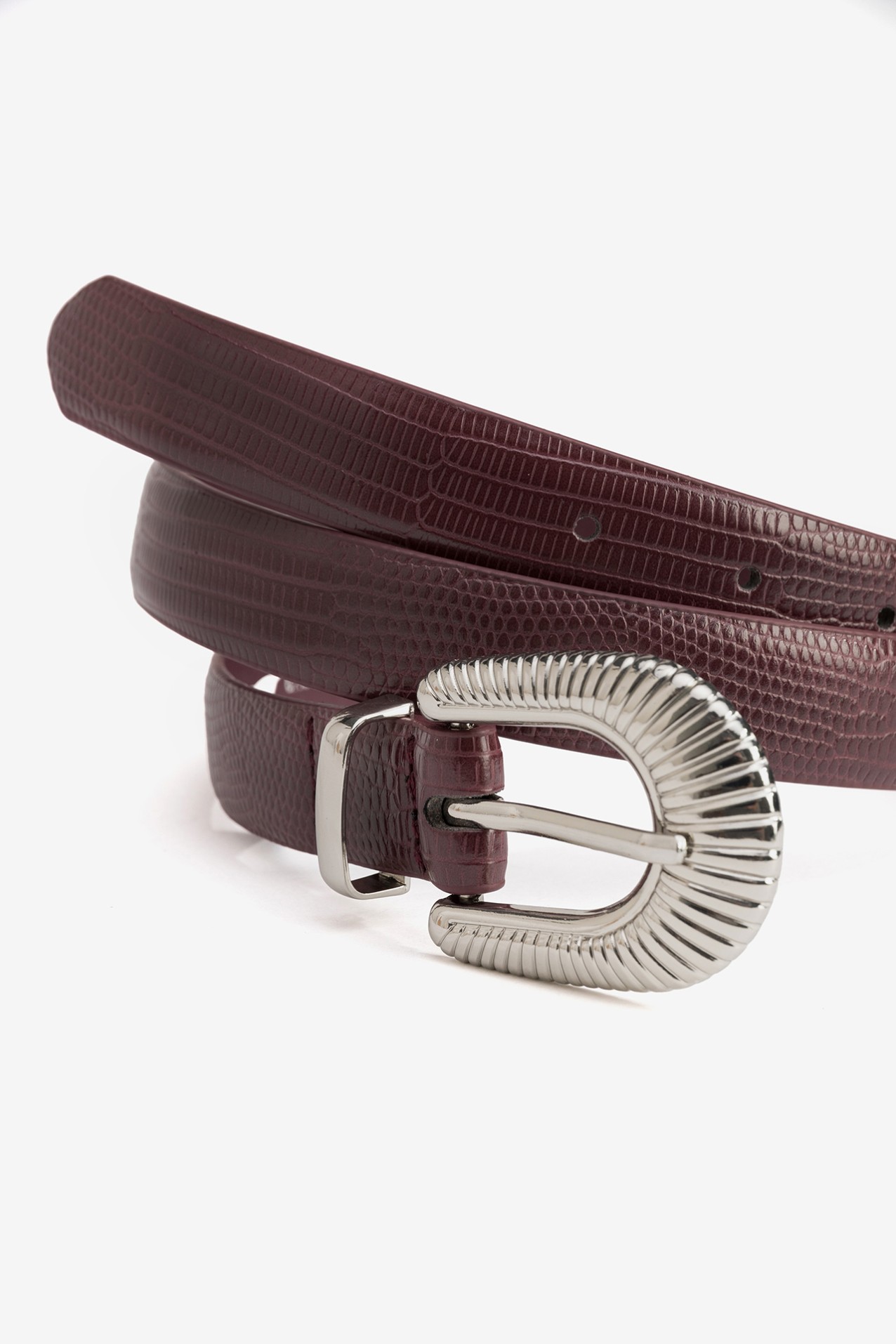 Dark Red Minimalist Belt