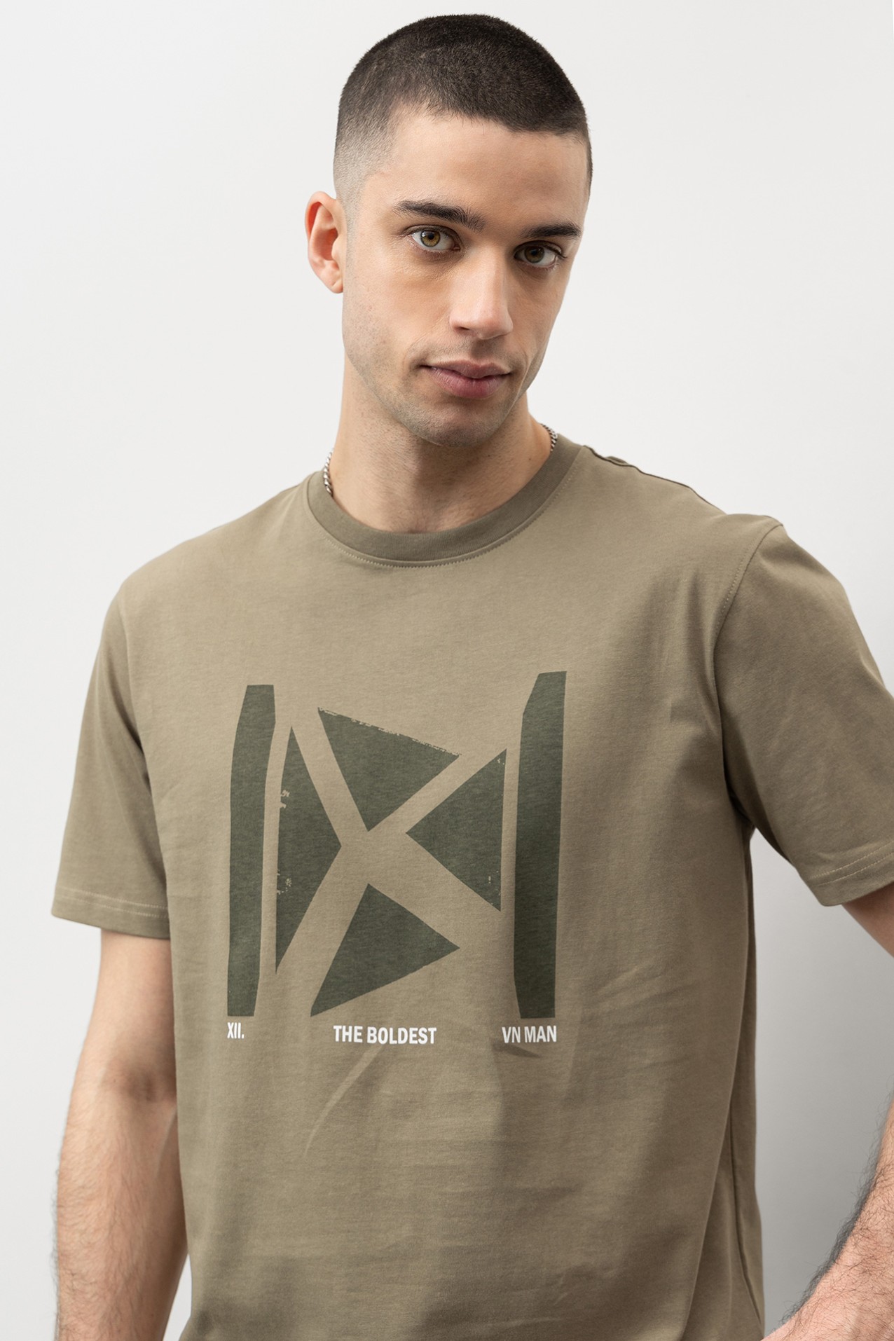 Green Regular Fit Graphic Tee - 71013546_842 - Vilanova