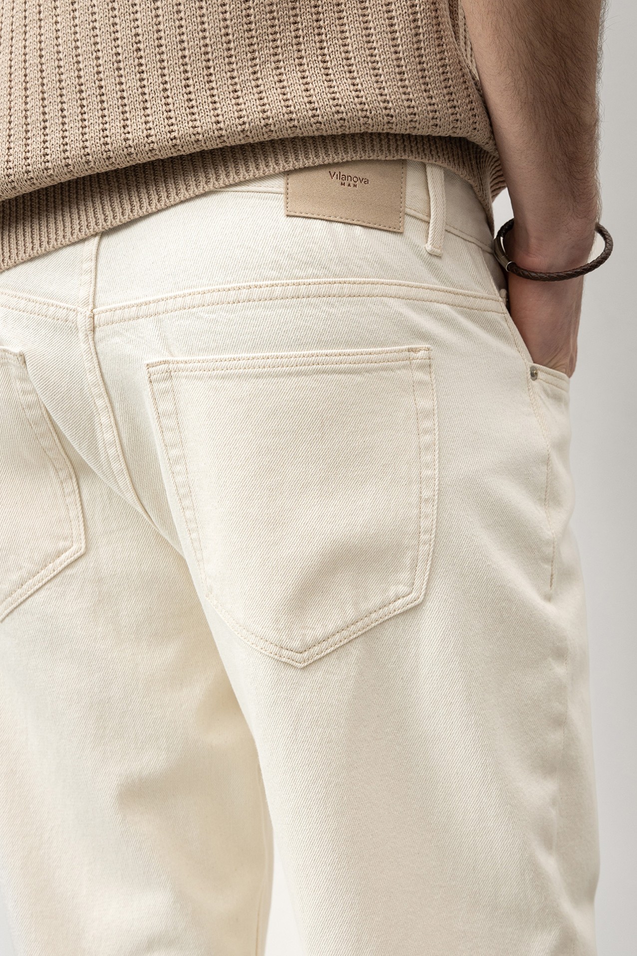 Pantalón loose blanco roto - 71013550_101 - Vilanova