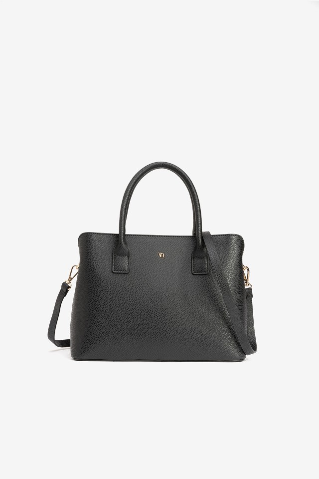 Black Minimalist Structured Bag