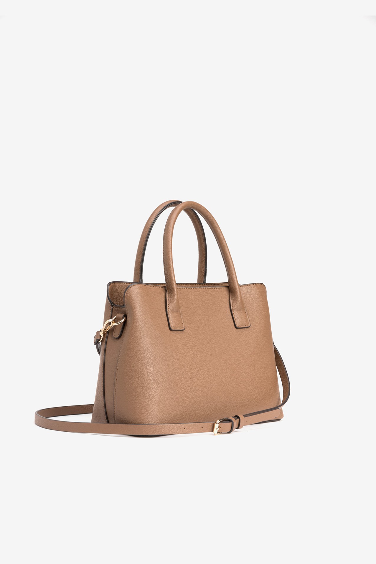 Brown Structured Handbag