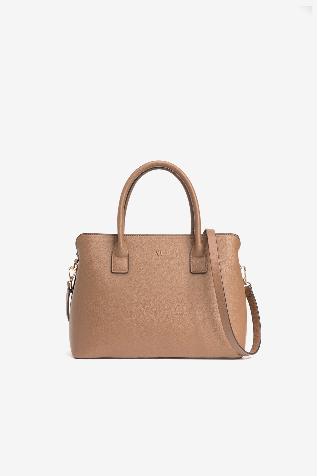 Brown Structured Handbag