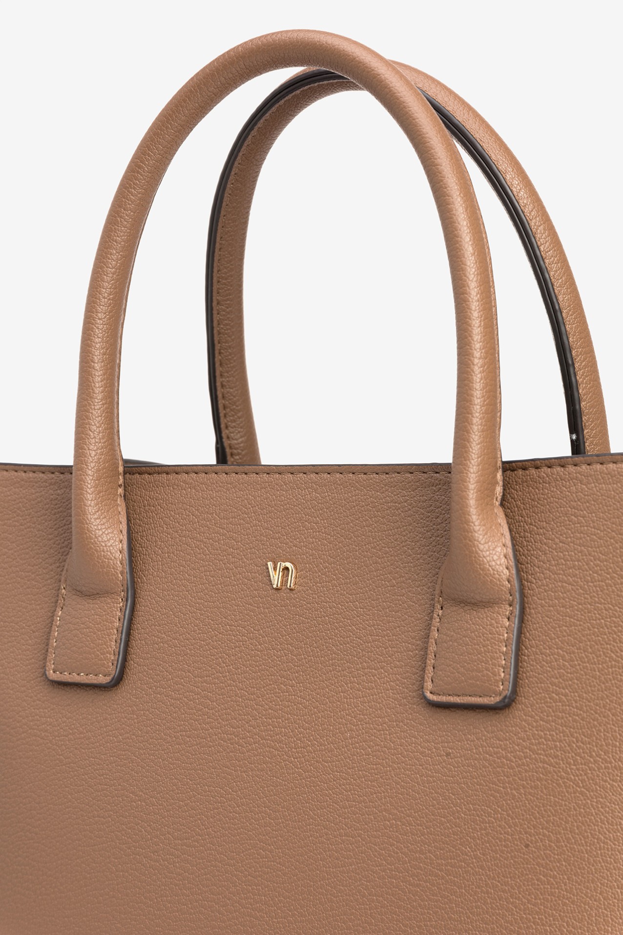 Brown Structured Handbag