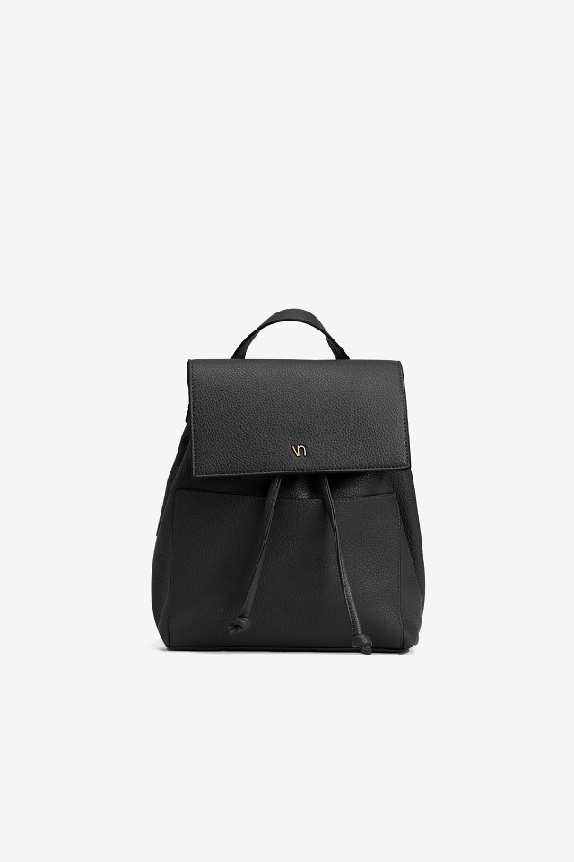 Black Backpack with Drawstrings