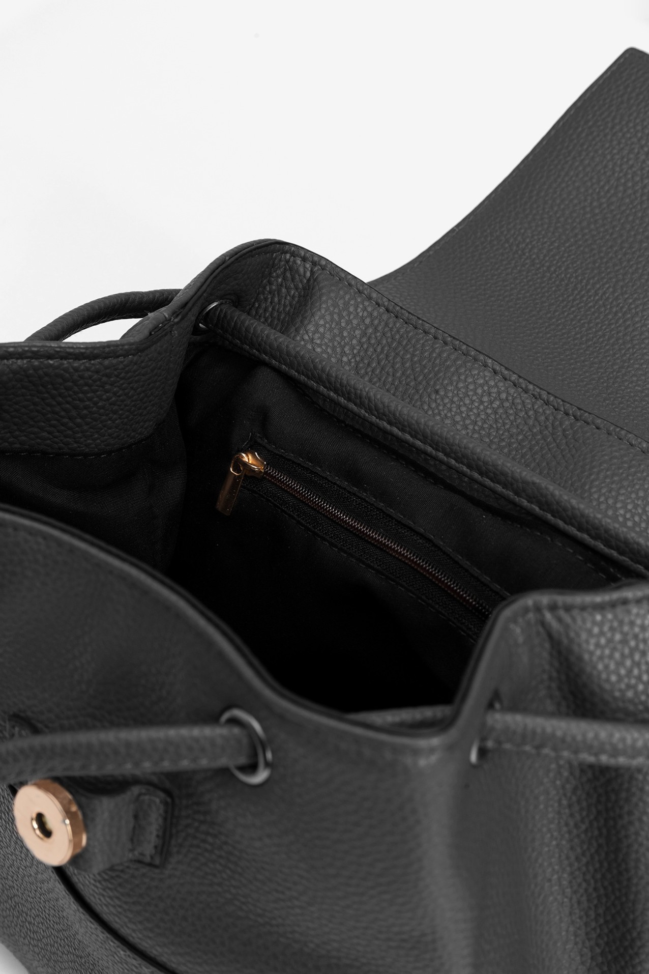 Black Backpack with Drawstrings