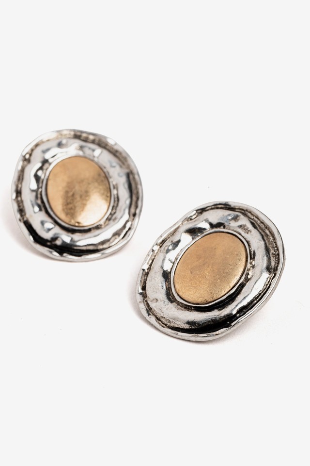 Brincos ovais dourados chunky Brincos ovais dourados chunky