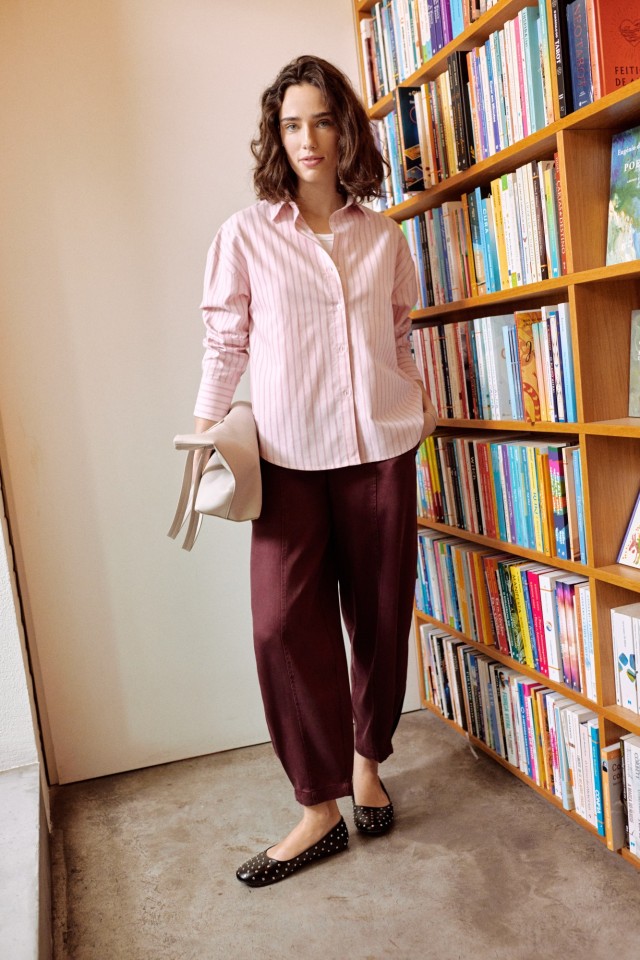 Calças Balloon cor-de-vinho Calças Balloon cor-de-vinho