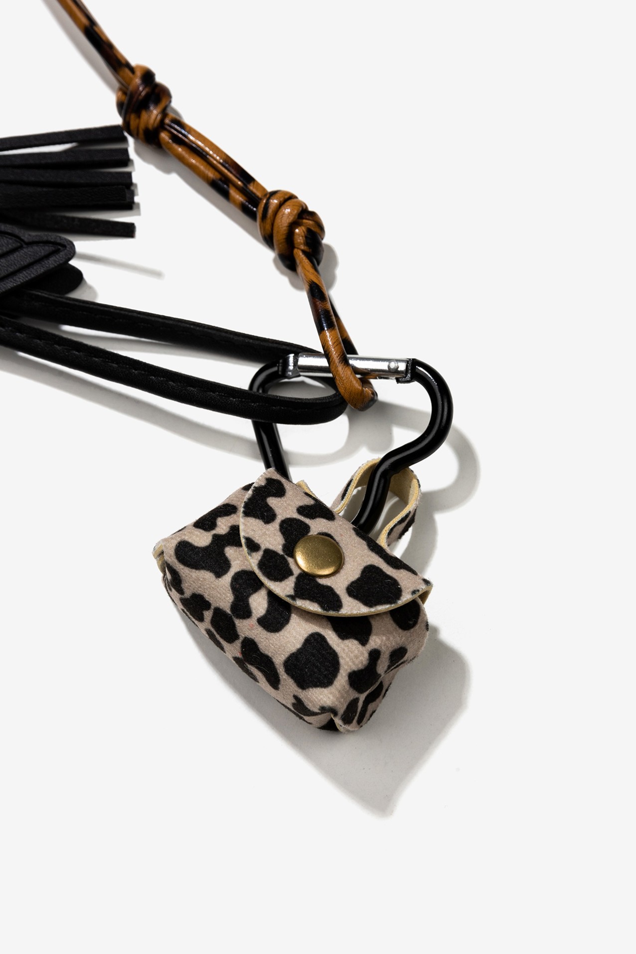 Mini monedero leopardo negro