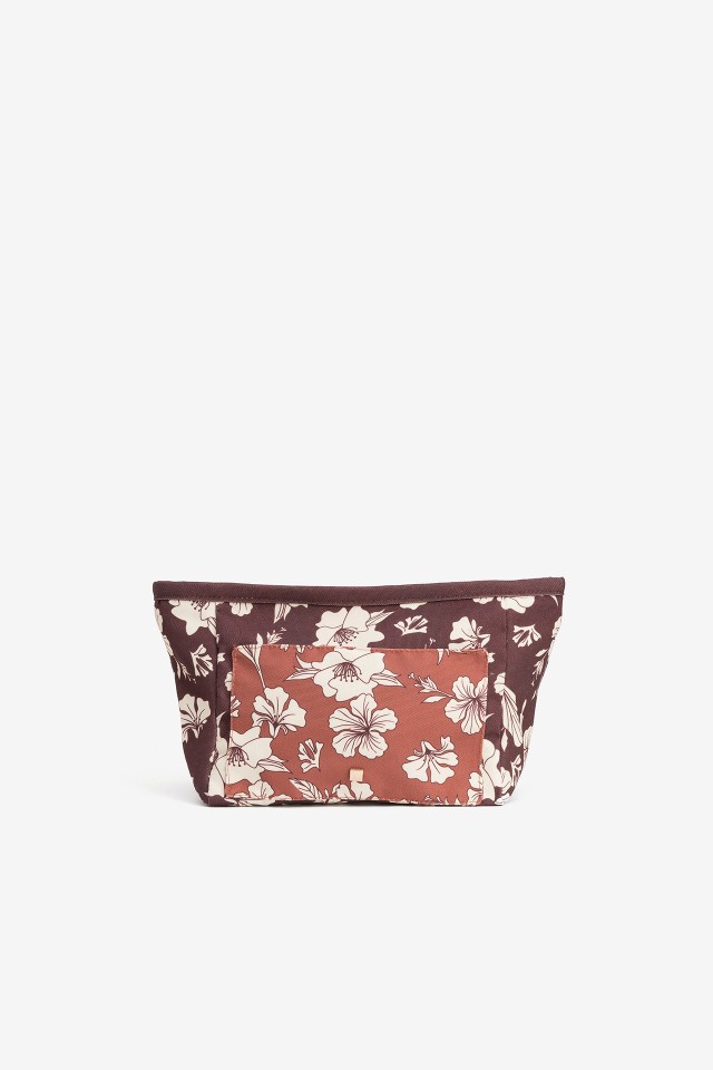 Porta-moedas floral vermelho
