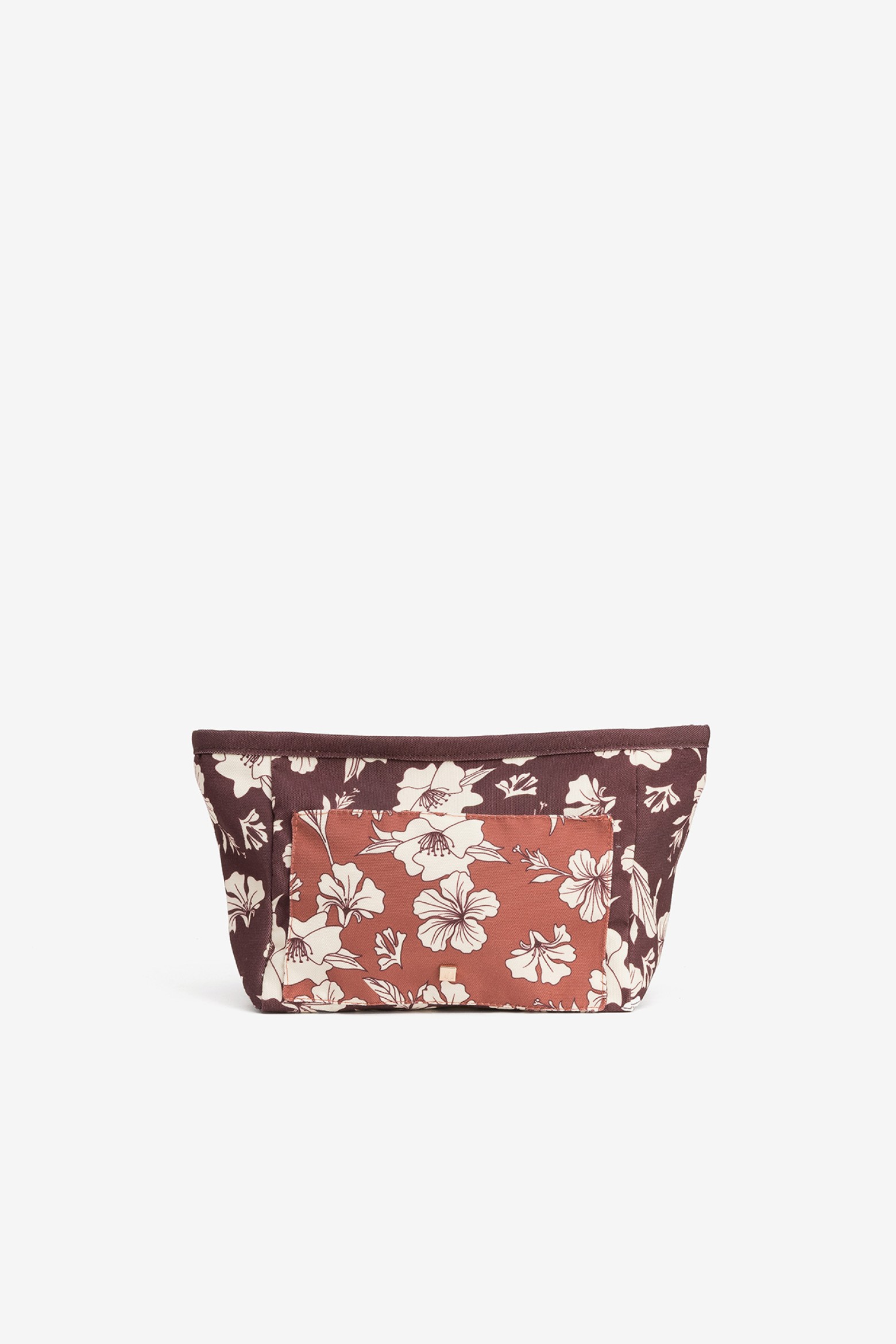 Porta-moedas floral vermelho
