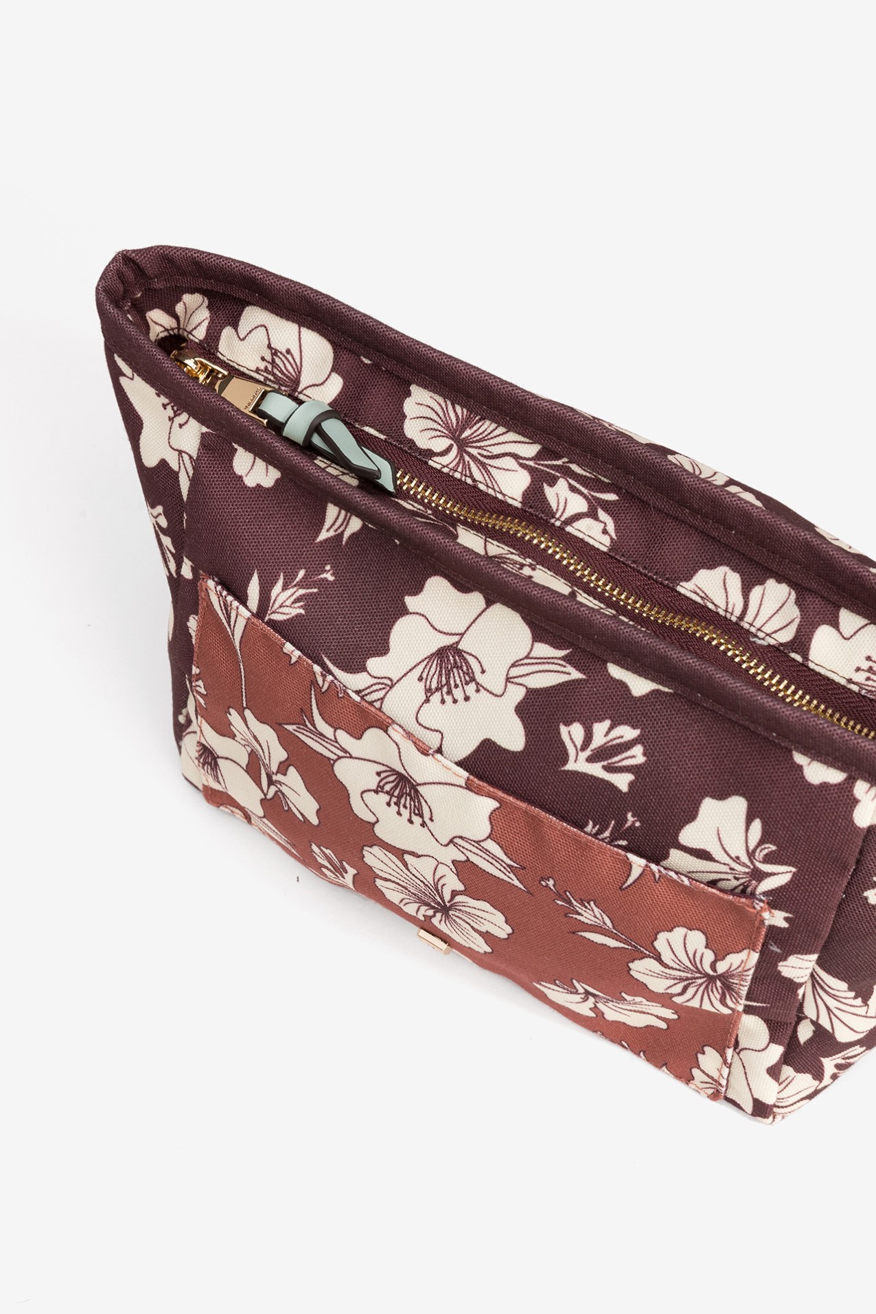 Porta-moedas floral vermelho