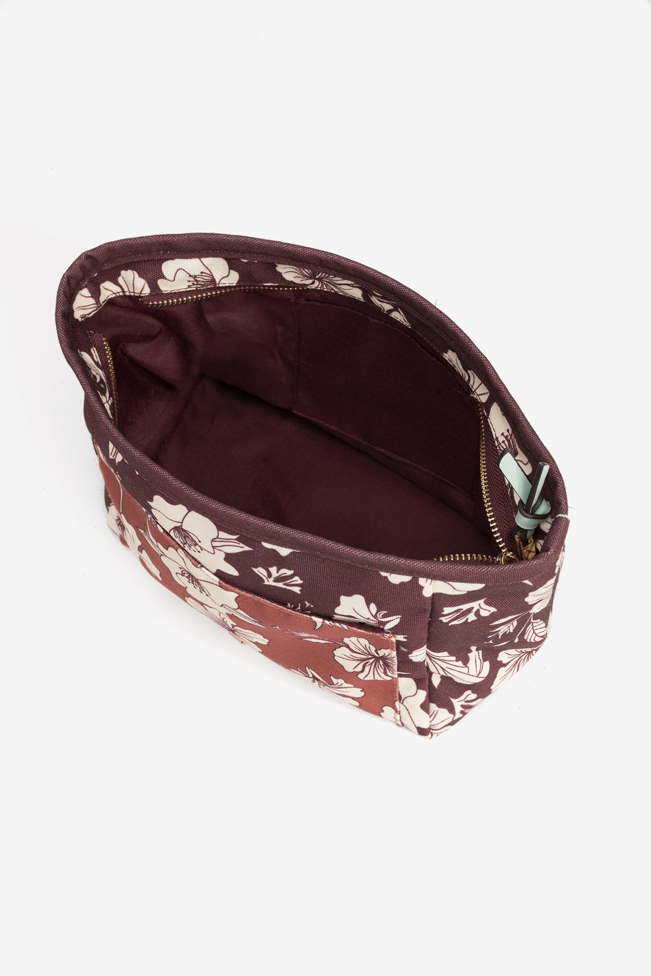 Porta-moedas floral vermelho