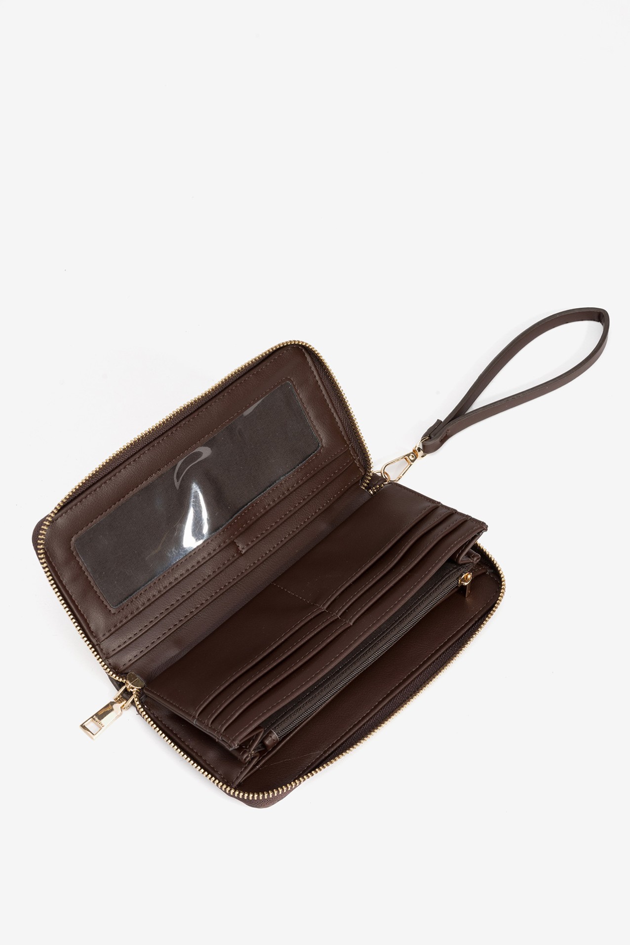 Monedero rosa floral zip