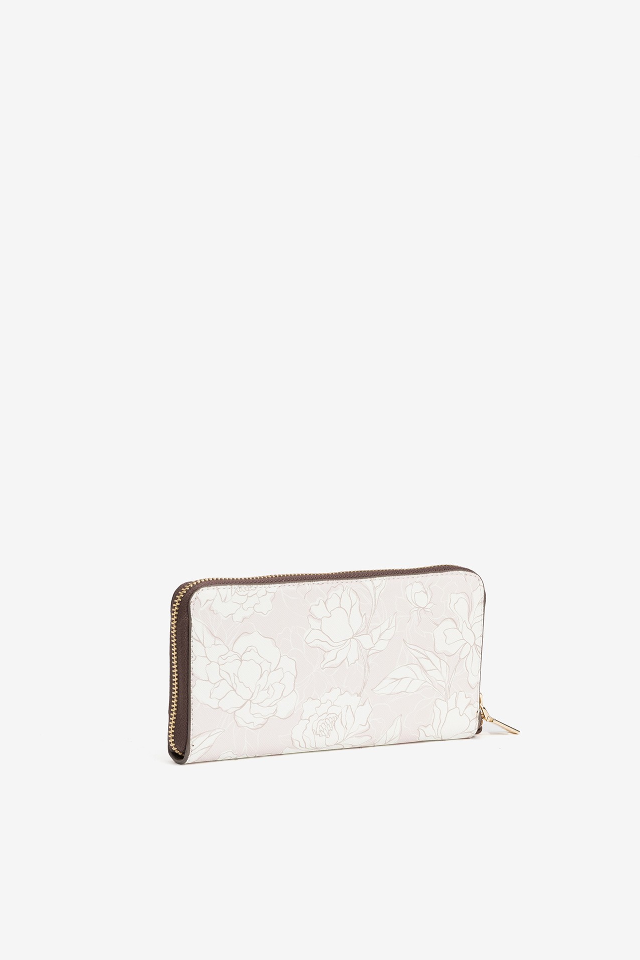 Monedero rosa floral zip