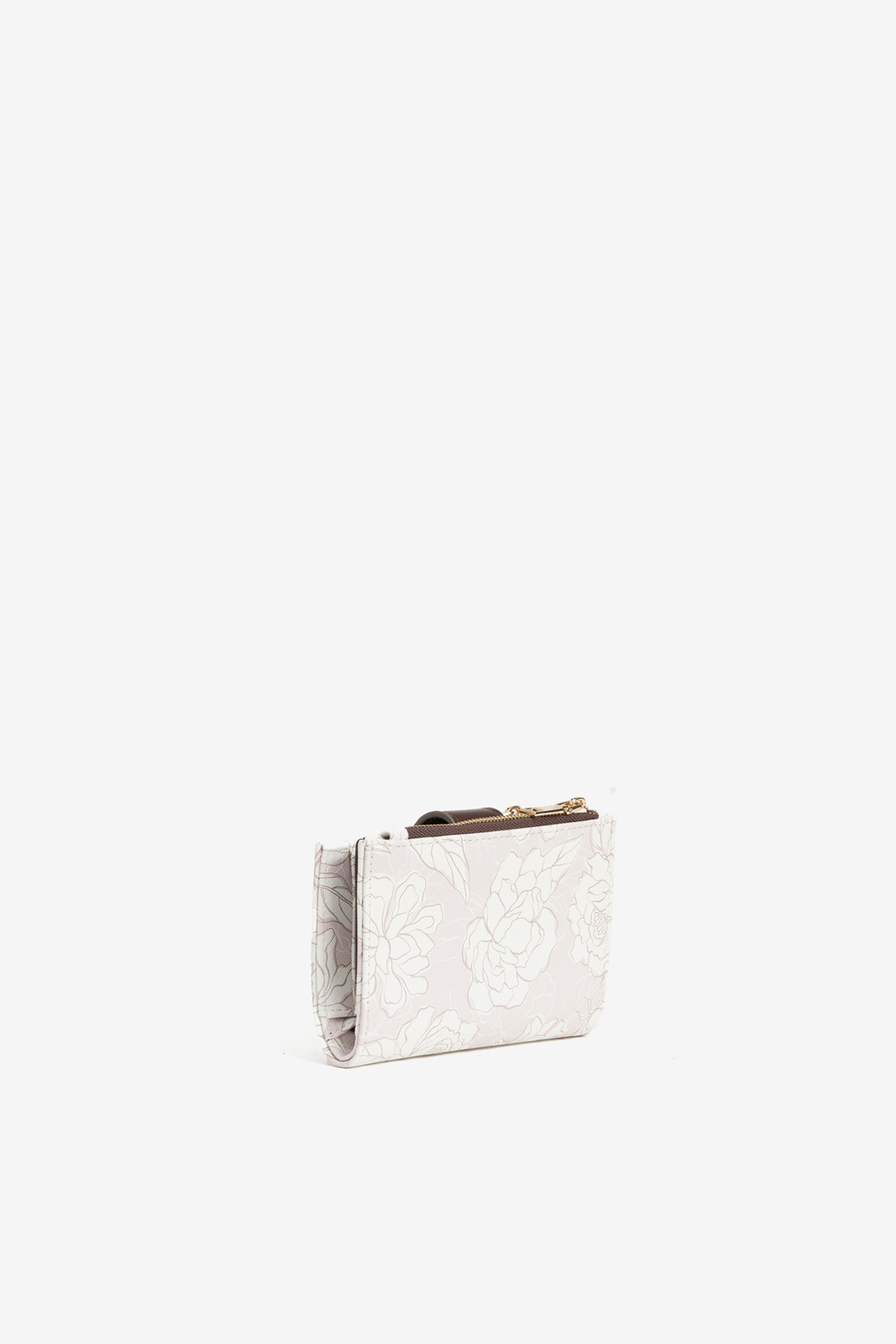 Monedero rosa con detalles marrones
