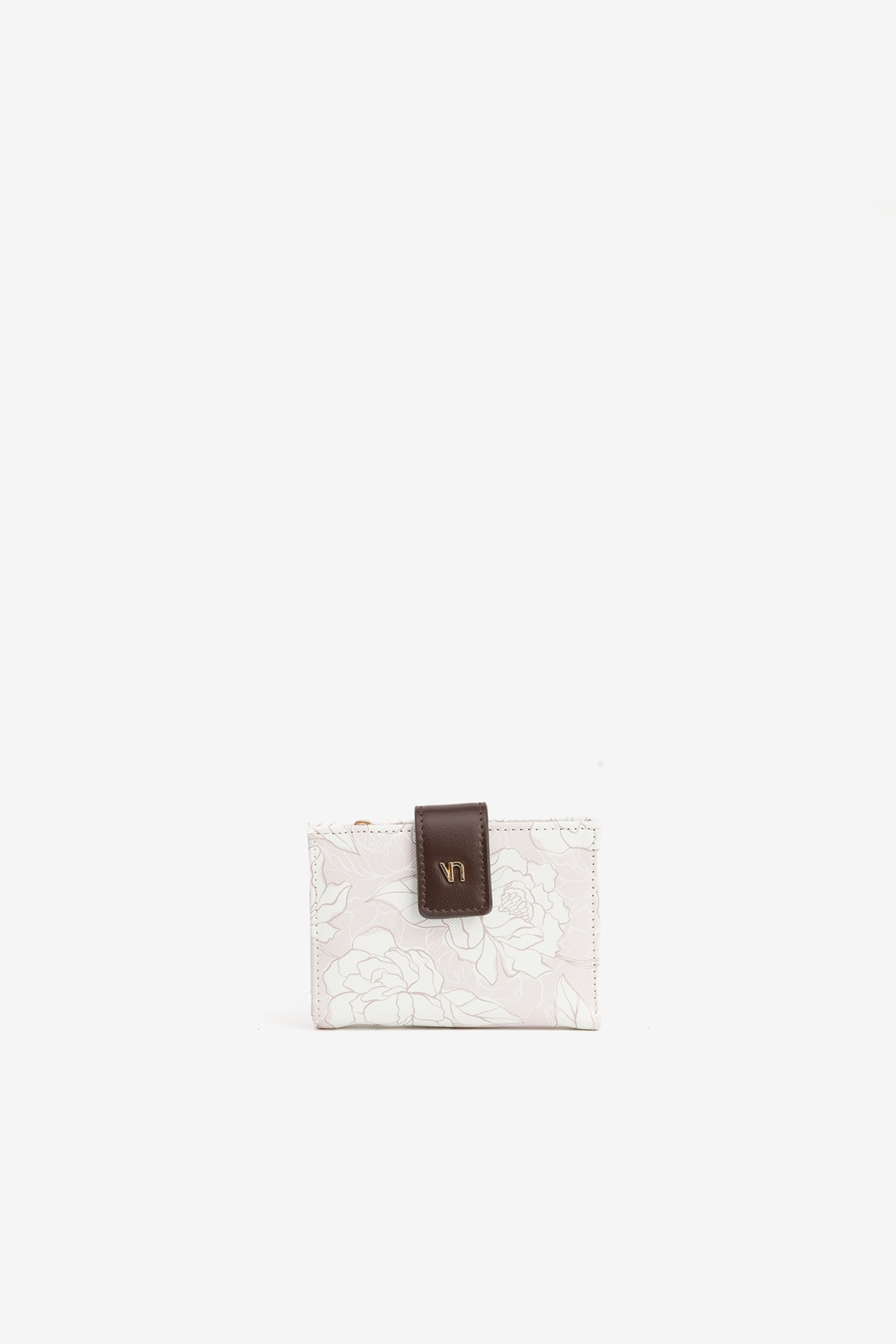 Porta-moedas floral com fecho