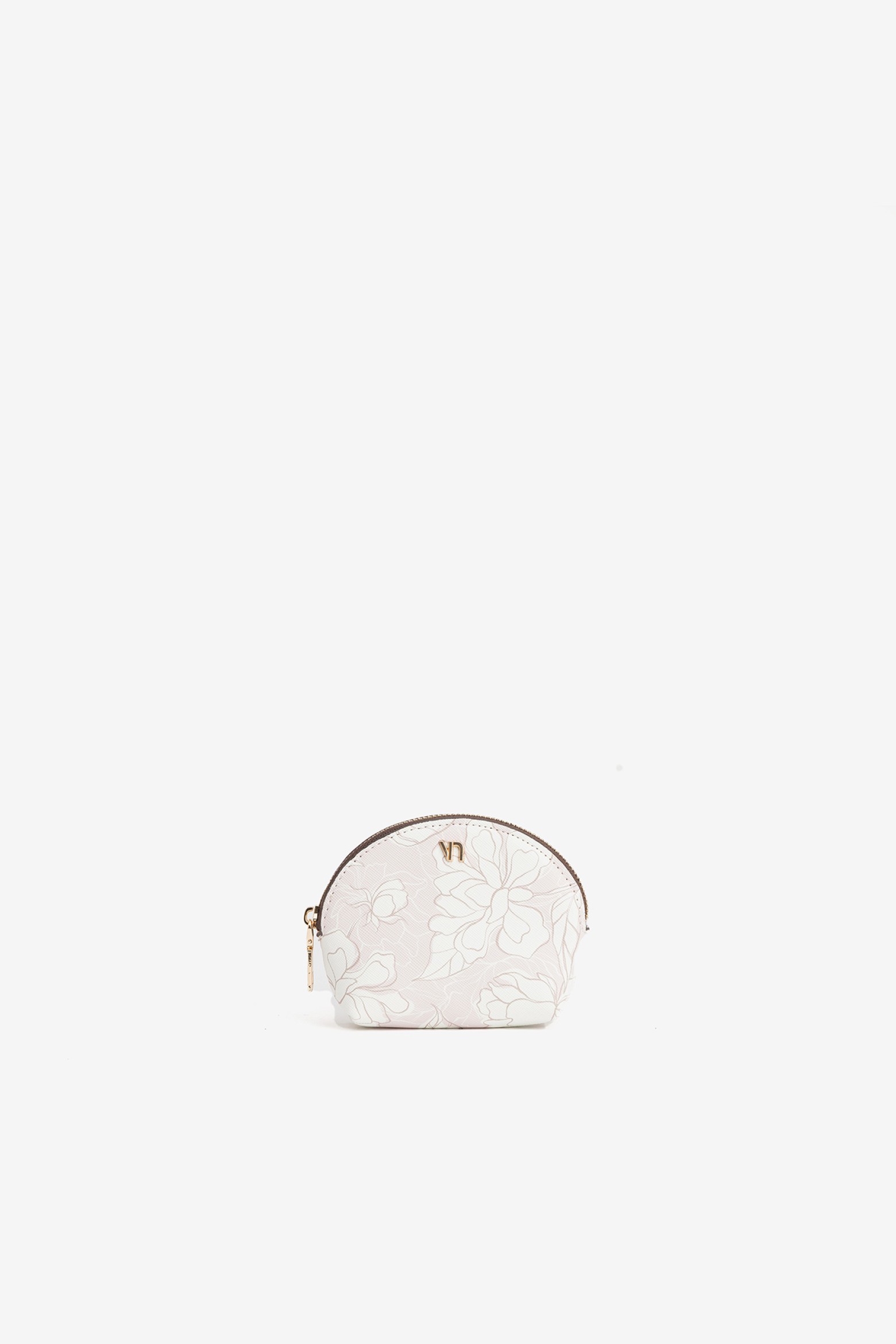 Monedero rosa floral dorado