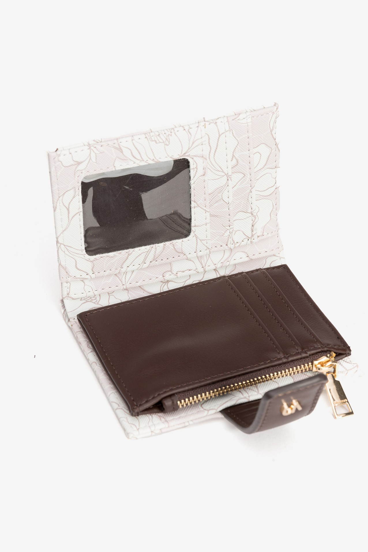 Porta-moedas floral com fecho