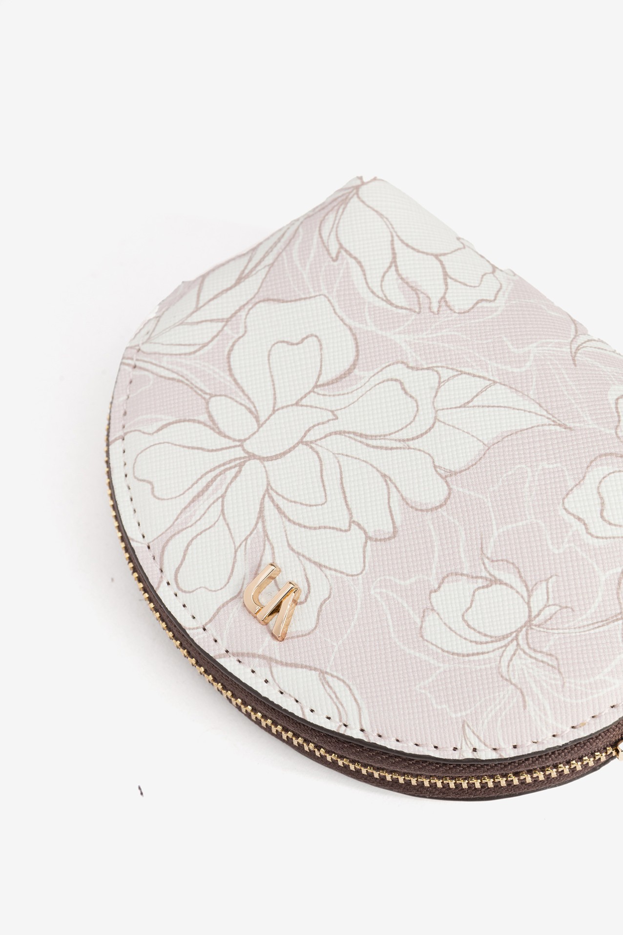Monedero rosa floral dorado
