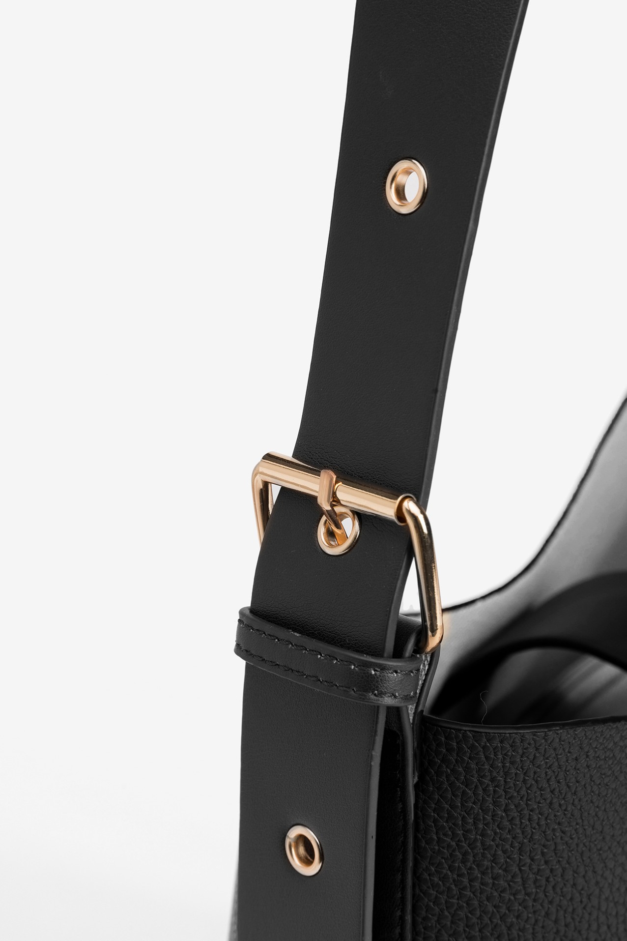 Black Textured Shoulder Bag
