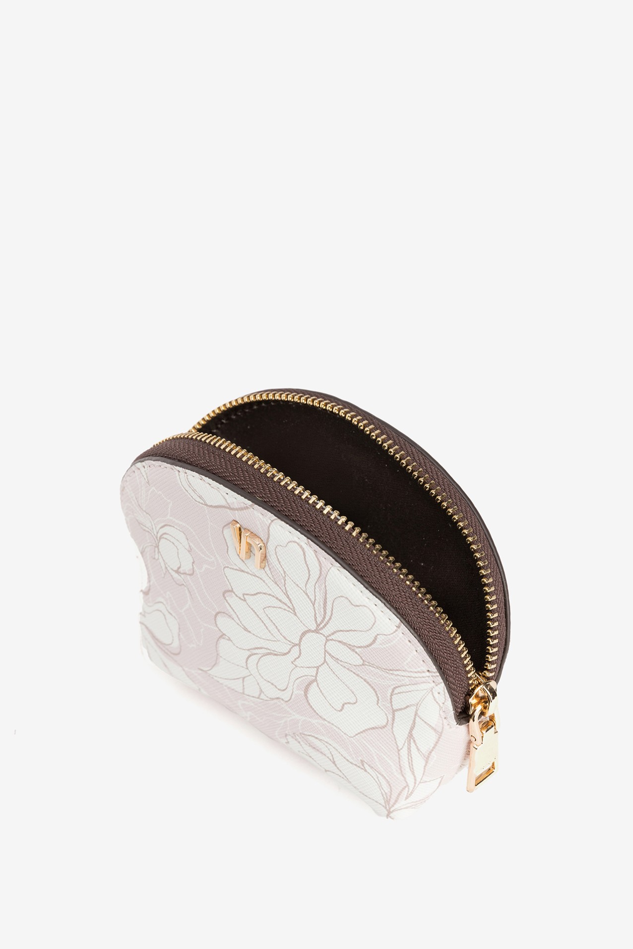 Monedero rosa floral dorado