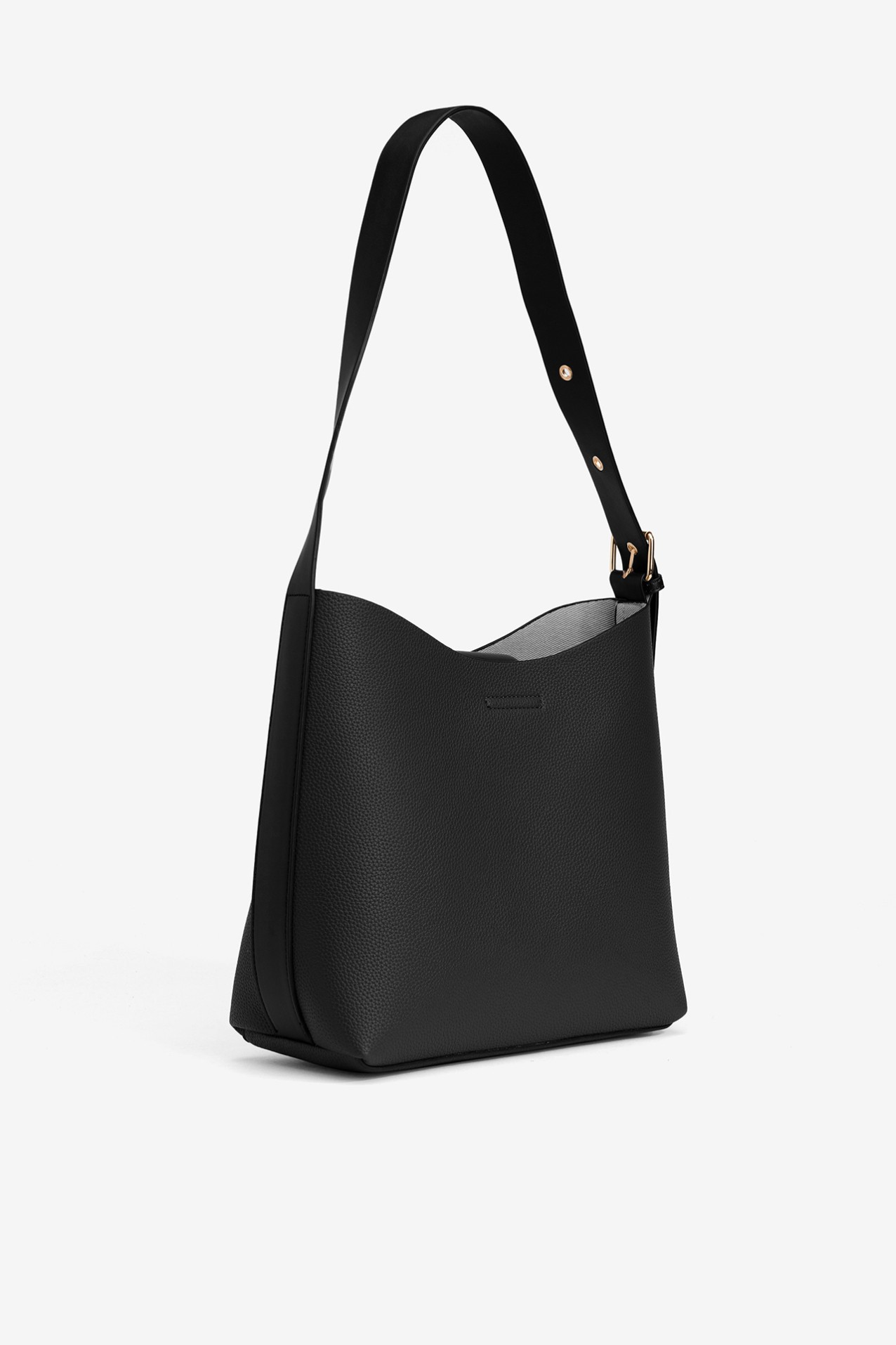 Black Textured Shoulder Bag