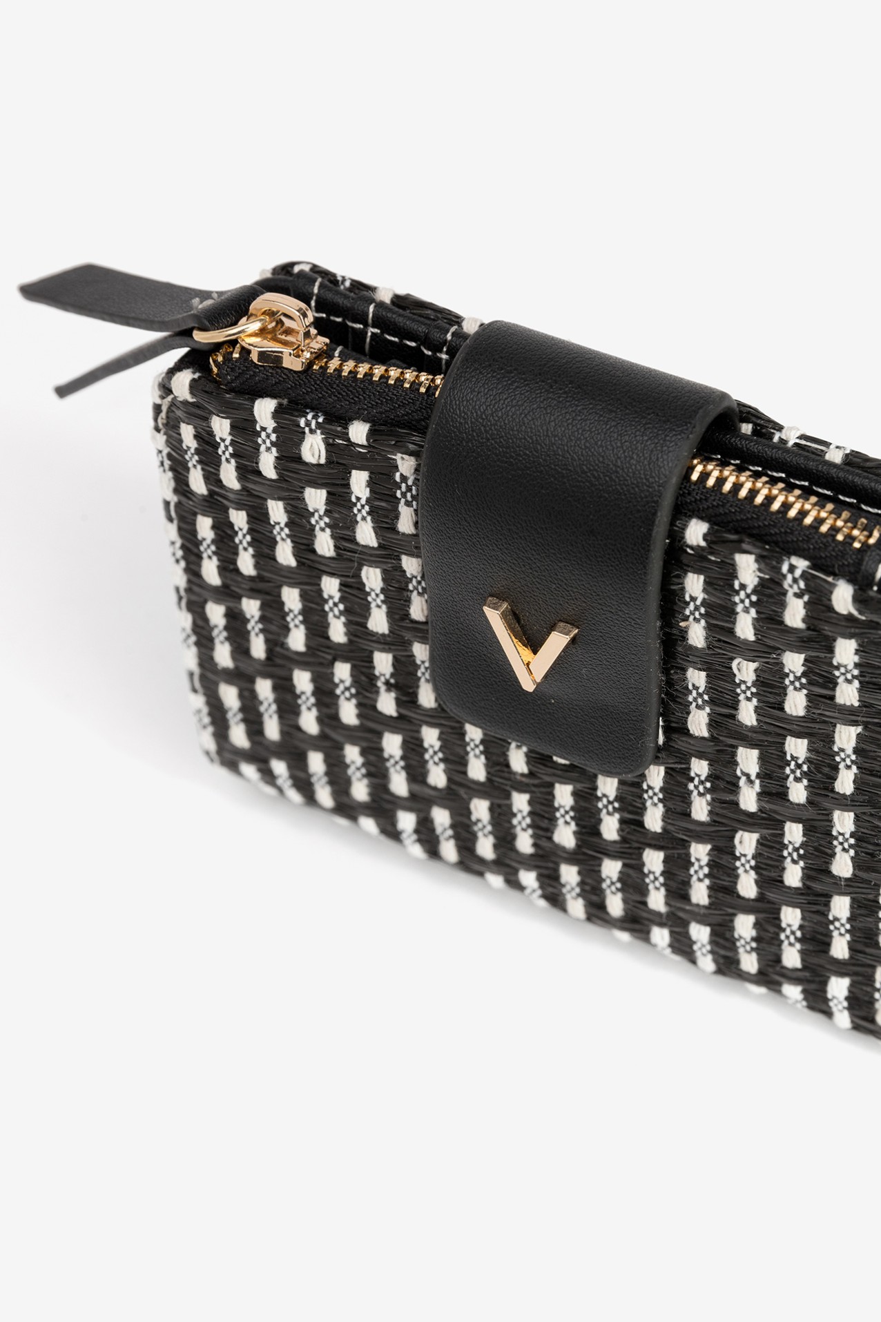 Porta-moedas preto com padr�o