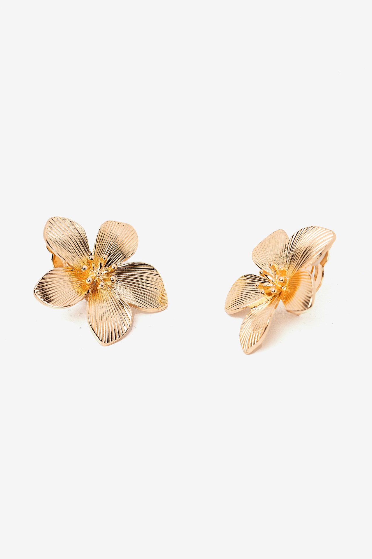 Gold Floral Statement Earrings