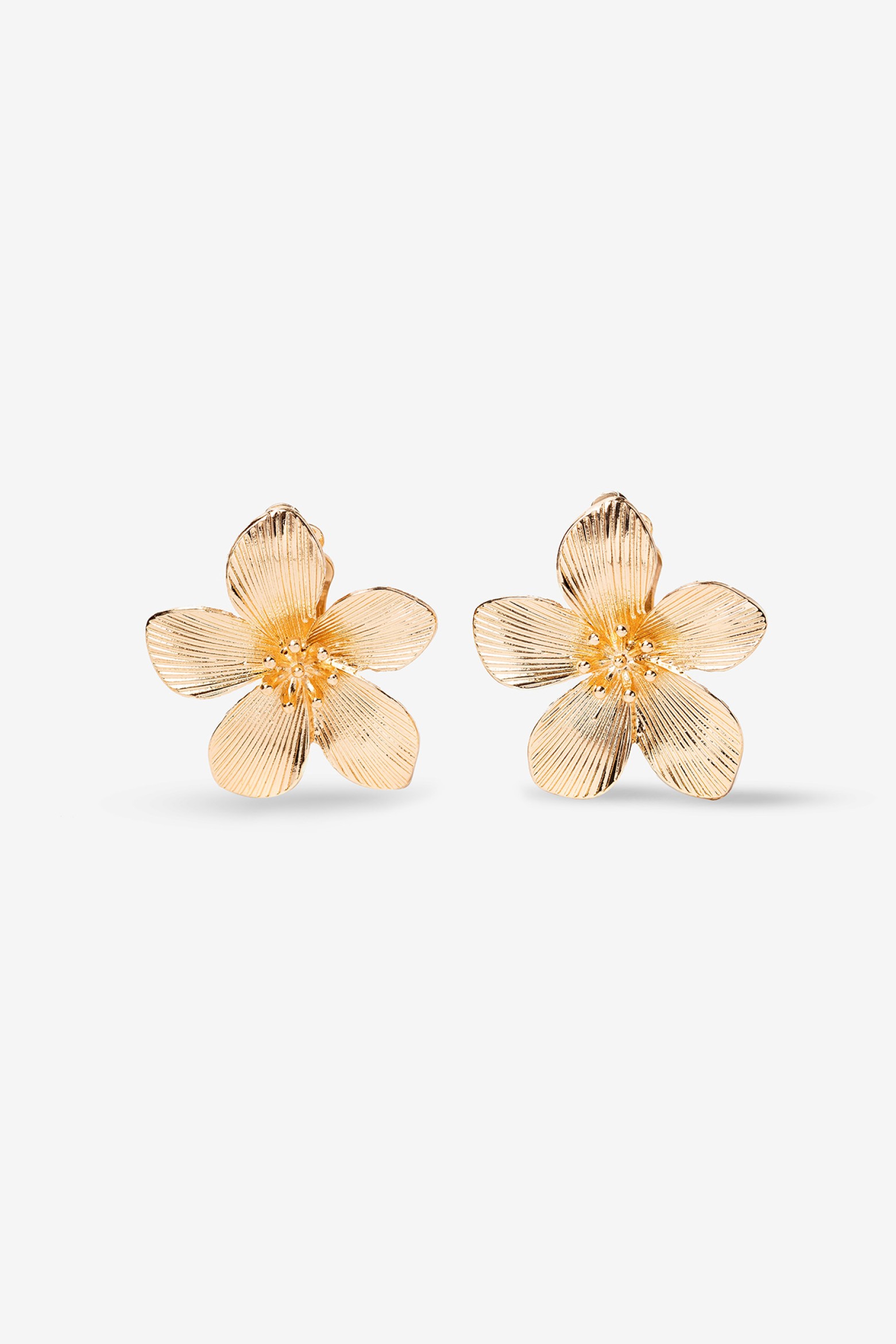 Gold Floral Statement Earrings