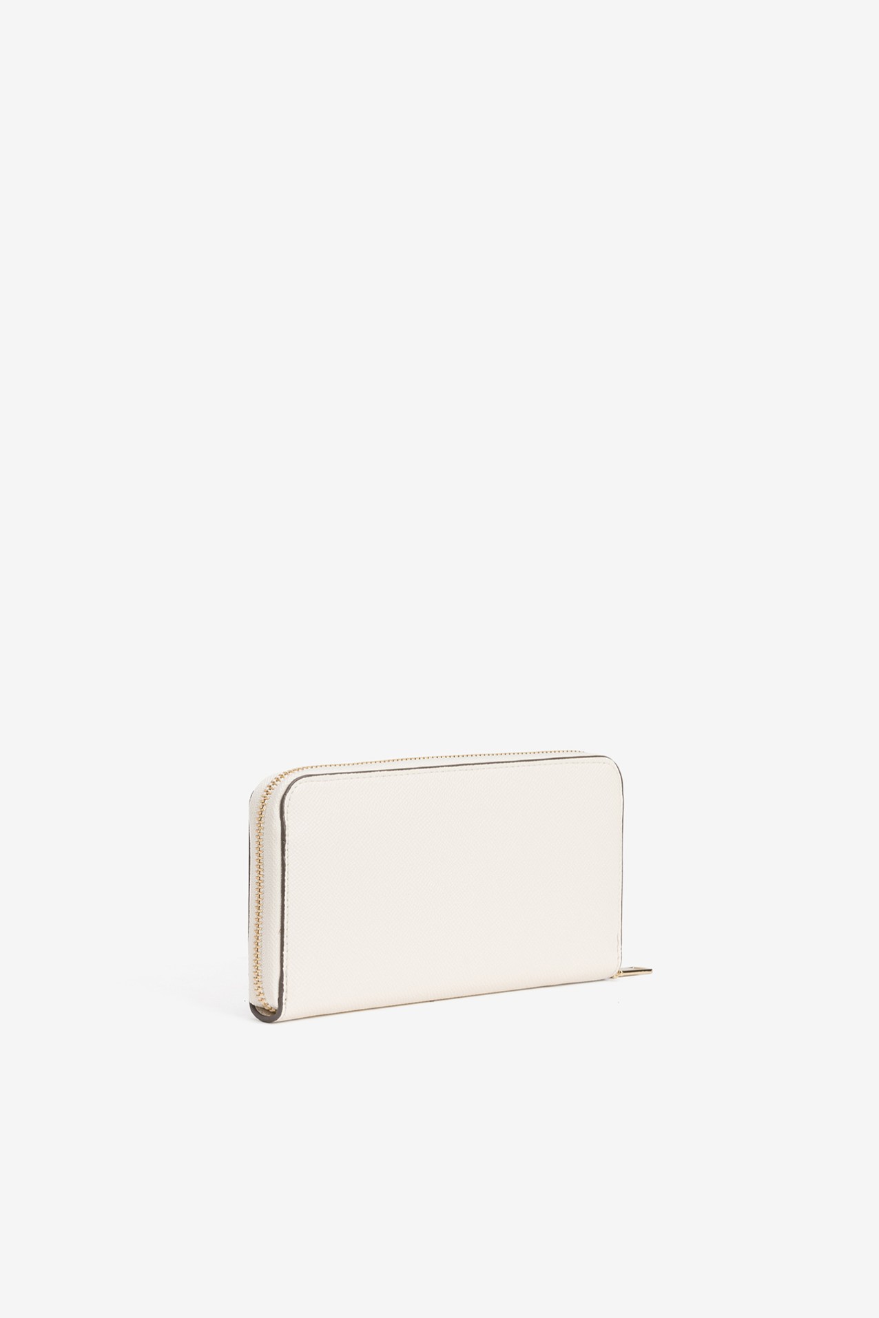 Beige Wallet with Gold Zip