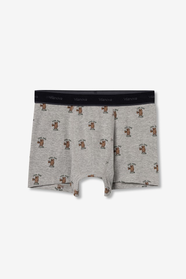 Light Grey Bear Print Boxers