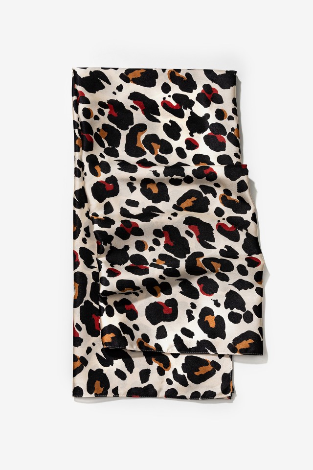 Beige Animal Print Scarf
