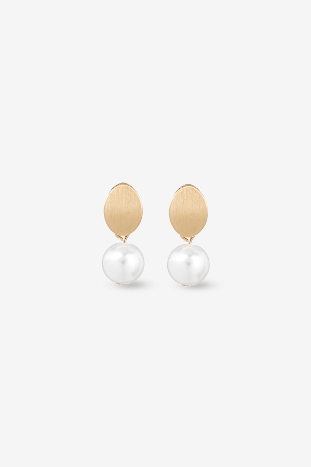 Earrings with Pearl Effect Pendant
