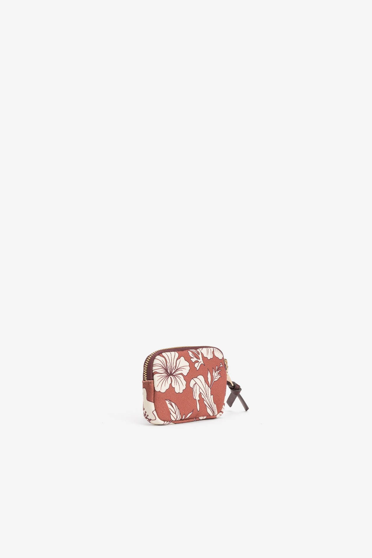 Porta-moedas laranja floral