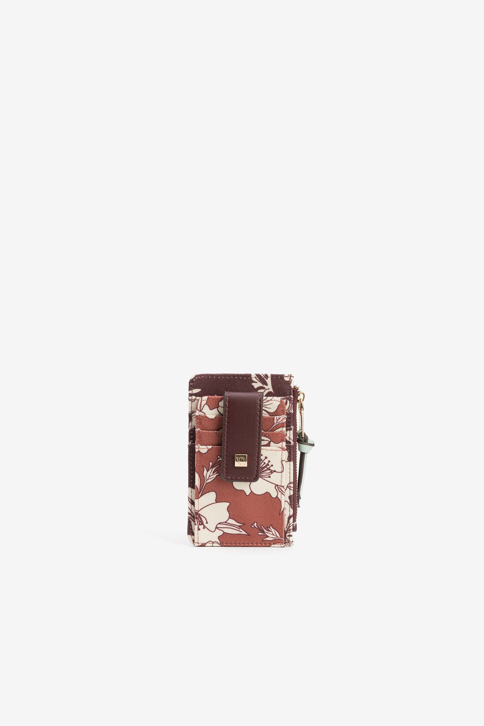 Porta-moedas floral compacto