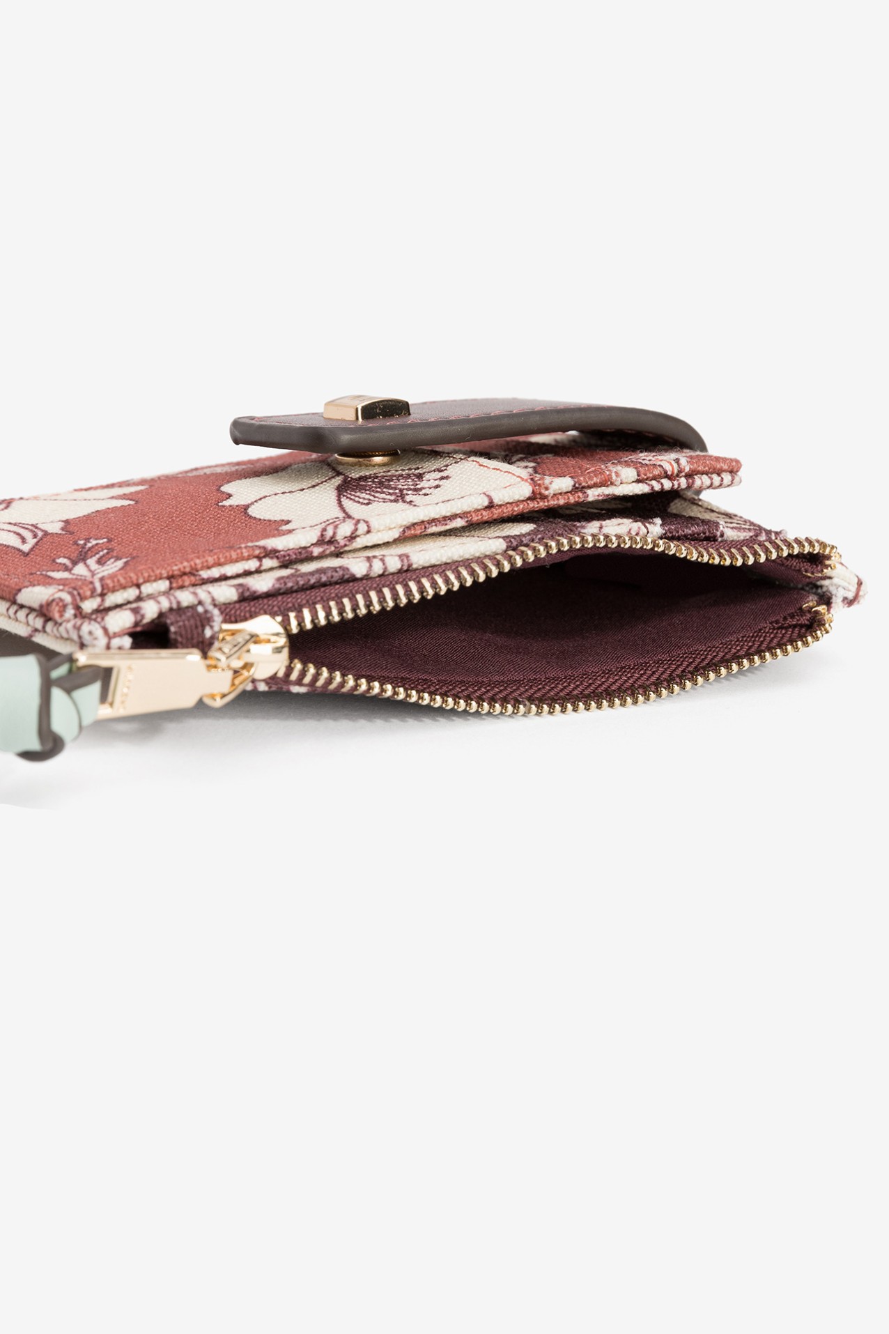 Porta-moedas floral compacto